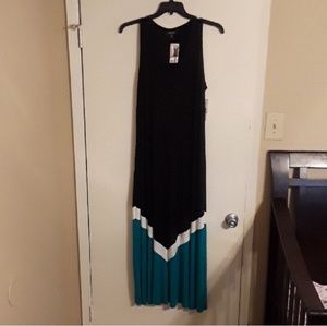 NWT KAREN KANE CHEVRON BLOCK MAXI DRESS